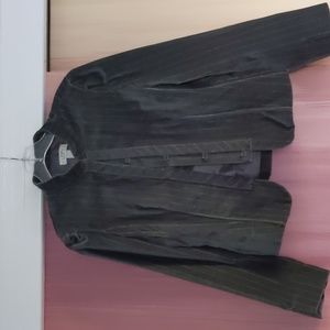 Anne Taylor Loft Grey Velvet jacket with silver pin stripes